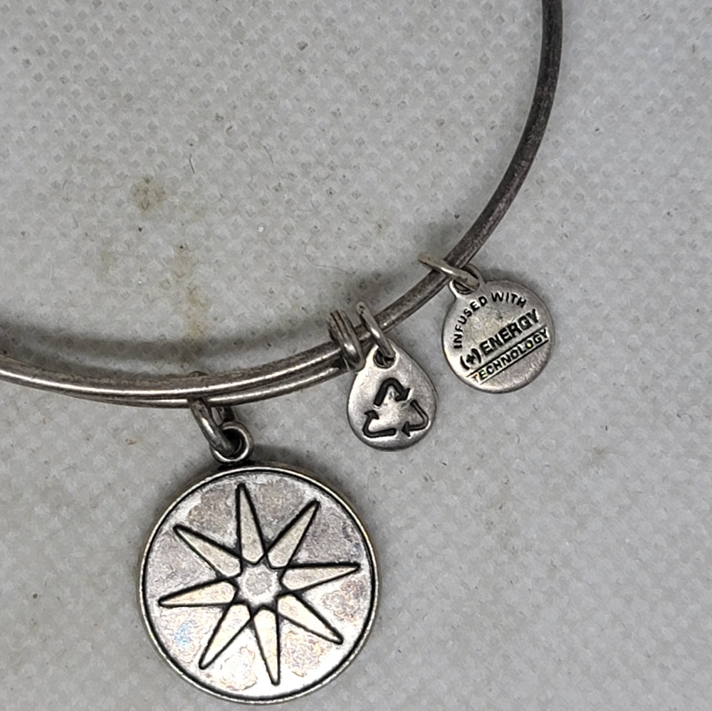 Alex and Ani Star of Venus Charm Bangle in Silver-Tone Brass